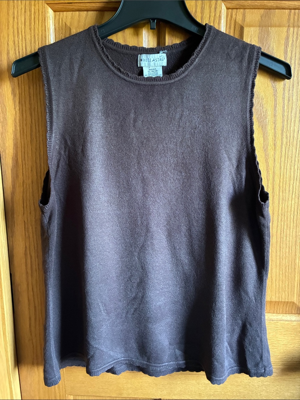 White Stag Chocolate Brown Sleeveless Crewneck knit Tank